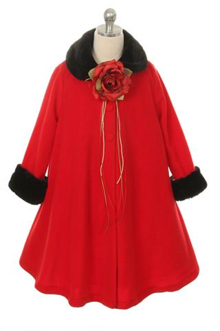 SALE KD127 Red Fleece Style Coat (4 &12 years only)