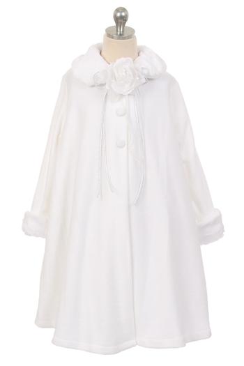 SALE KD127 White Fleece Style Coat (2-12 years)