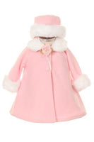KD166 Pink Fleece Coat & Hat Set (sizes 3-24 months)