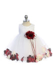 KD195C White Petal Baby Dress with Sequin Top (3-24 months)