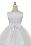 KD198 White Lace Trim Tulle Dress (2-14 years)