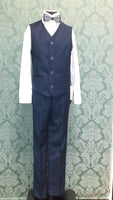 Navy Blue 4 Piece Slim Fit Boys Suit (6-11 years)
