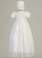 SOFIA Exquisite Long White Christening Gown (0-18m)