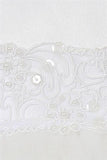 KD210 White Beaded Lace Trim Dress with Headband (0-24m)
