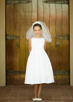 KD235 White Classic Pleated Dress ( SIZES 2-14 years)