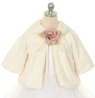 LAST CHANCE KD280/281 Ivory Extra Soft Fur Half Coat (6 months - 8 years)