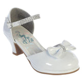 BELLA White Patent Dress Shoes with 2" Heels (Junior Sizes 9 to 5)