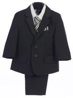 #3582 DARK GREY Boys 5 Piece Suit (baby, regular & plus sizes)