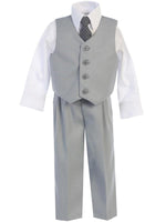 #8570 Light Grey 4 Piece Waistcoat Suit (6m-14yrs)