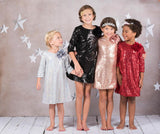 SALE KD408 Silver Party Dress (12 years only)