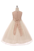 KD428 Vintage Rose Poly Silk & Tulle Dress (2-12 years)
