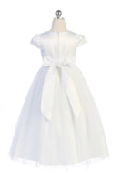 KD460 White Chandelier Trim Communion Dress (sizes 6-20.5)