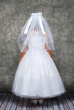 LAST CHANCE KD466 White Venetian Lace Illusion Communion Dress (6-14 years)