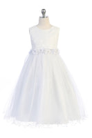 KD468 White Lace Glitter Tulle Dress (sizes 2 -14 yrs)