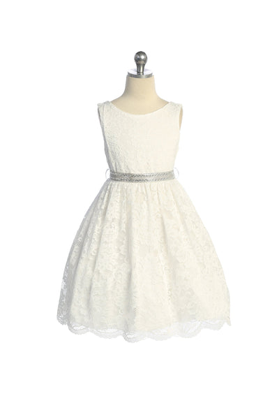LAST CHANCE KD492 Ivory Stretch Lace Dress (sizes 2-16.5)