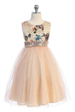 KD520+ Vintage Floral Sequin V Back Blush Dress (plus sizes 14.5-18.5)