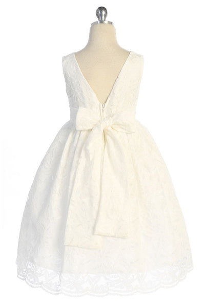 SALE KD526X Ivory All Lace V-Back Dress (plus sizes 16.5 & 20.5)