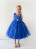 TK5698 Royal Blue Glitter Tulle Dress (6 months - 16 yrs)