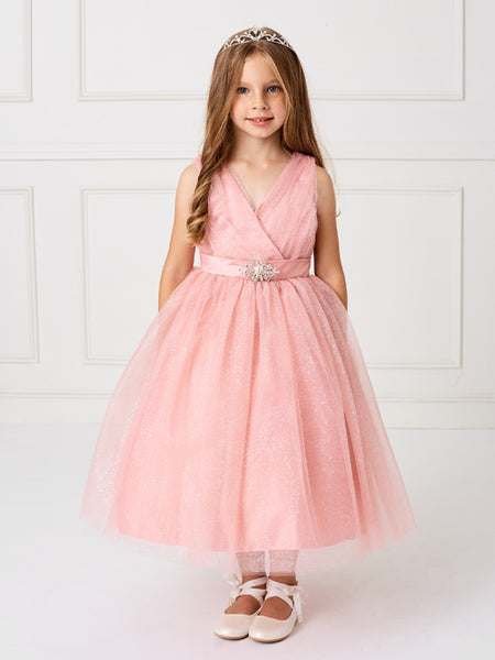 TK5698 Dusty Rose Glitter Tulle Dress (6 months -16 years)