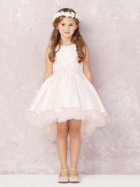 LAST CHANCE TK5760 Blush Pink High Low Dress (8 years only)
