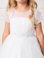 LAST CHANCE TK5792 White Dress (6 yrs & plus sizes)