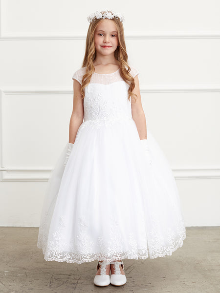 TK5819 White Communion Dress  Dress (8-18 yrs)