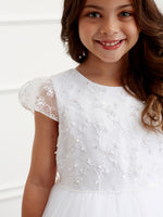 TK5831 Dress available in white & ivory (2-16 yrs)