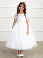 TK5833 Dress available in white & ivory (2-16 yrs)