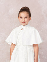 TK7912 Ivory Satin Cape with Applique