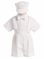 #850 White Shorts Set with Cap (0m-4y)