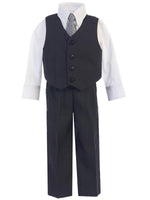 #8570 Dark Grey 4 Piece Waistcoat Suit (6m-14yrs)