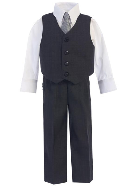 #8570 Dark Grey 4 Piece Waistcoat Suit (6m-14yrs)