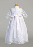ABBY White Embroidered Tulle Christening Gown (0-18m)