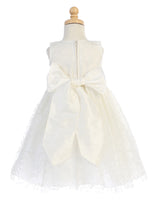 LAST CHANCE BL241 Ivory Glitter Tulle Flower Girl Dress with Optional Sash (18m - 10years)