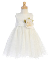 LAST CHANCE BL241 Ivory Glitter Tulle Flower Girl Dress with Optional Sash (18m - 10years)