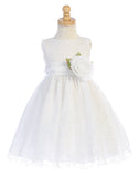 LAST CHANCE BL241 White Glitter Tulle Flower Girl Dress (2 - 10years)
