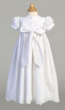 BROOKE White Cotton Eyelet Christening Gown (0-18m)
