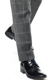 LAST CHANCE CARLO Check Grey Slim Fit 2 Piece Boys Suit