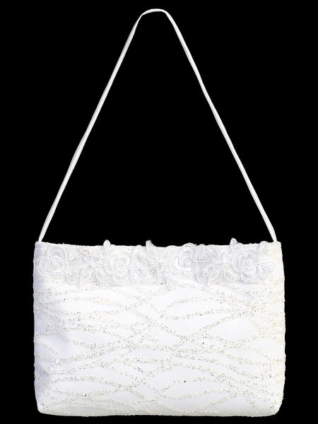 CP26 Communion  Glitter Tulle Handbag with Lace Trim