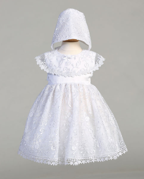 EVELYN White Tulle Christening Dress (0-18m)