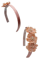 HB018 Flower Headband with Pearls & Rhinestones
