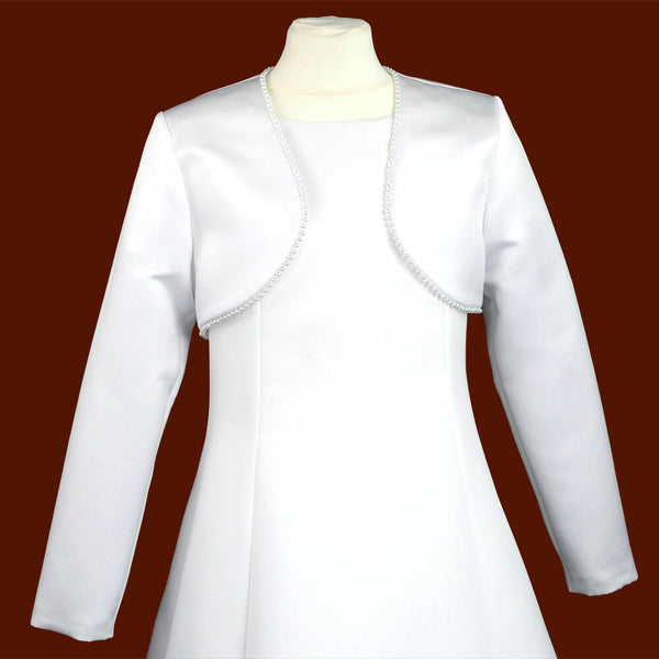 Satin Bolero Jacket First Communion Bolero K64 Long Sleeve Classic