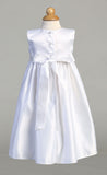 SALE LUNA White Satin Christening Dress with Tulle Robe (6-12m only)