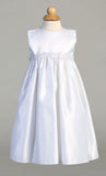 SALE LUNA White Satin Christening Dress with Tulle Robe (6-12m only)