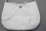 M6644 Communion Handbag with Pearls, Diamante and Lace