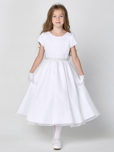 SP200 White Communion Dress (6-12 years and plus sizes)