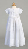 STELLA White Embroidered Tulle Christening Gown (0-18m)