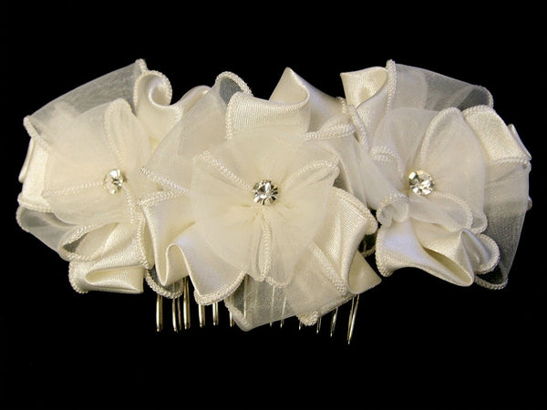 UC3551 Ivory Flower Hair Comb