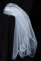 VEIL011 Ivory Veil Embedded with Pearls