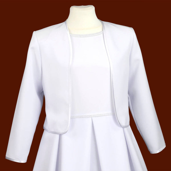 Z5/S Matte Long Sleeve Plain White Bolero Jacket
